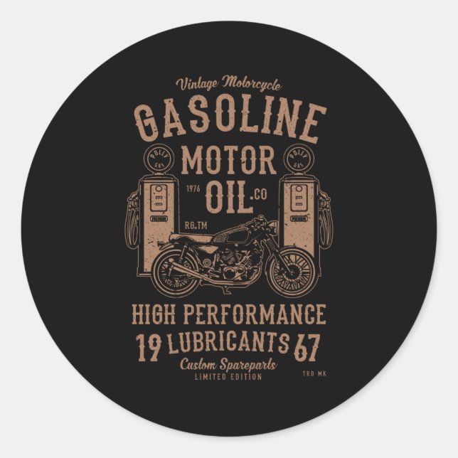 Sticker Rond Huile moteur essence (Devant)
