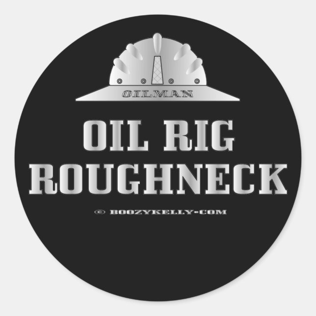 Sticker Rond Huile Roghneck, Sticker, Forage, Derrick, Cadeau (Devant)