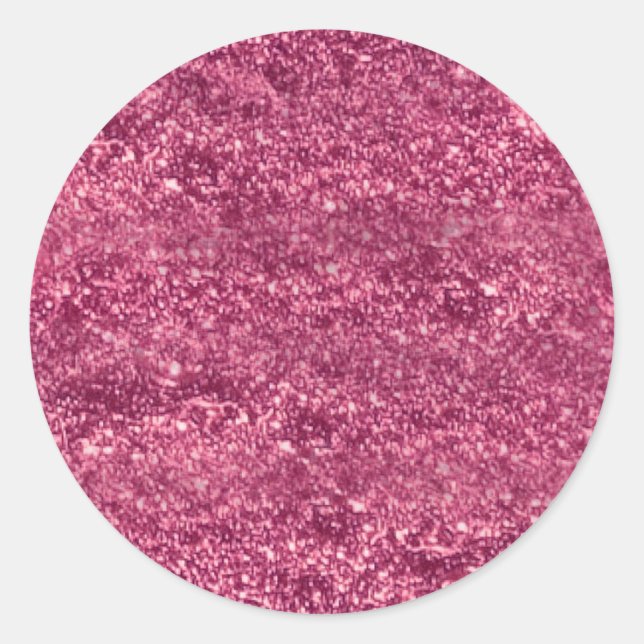 Sticker Rond Huile rose métallique simple Faux (Devant)