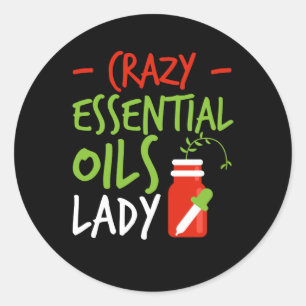 Sticker Rond Huiles essentielles folles Lady Huiles essentielle