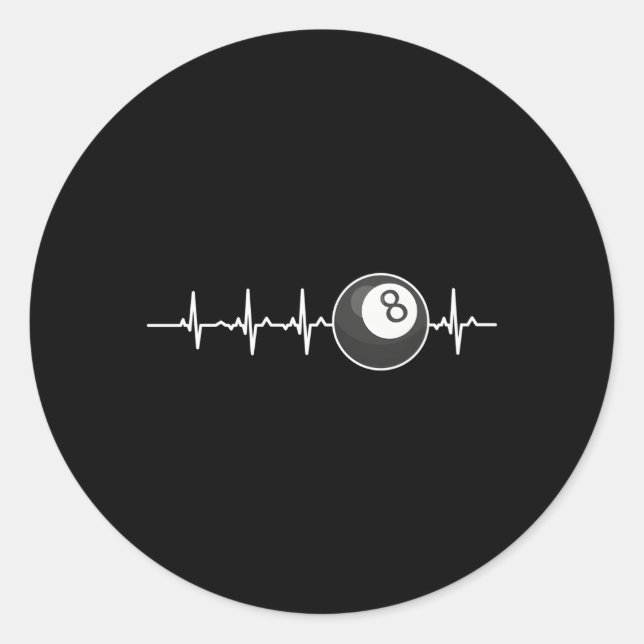 Sticker Rond Huit Billard Joueur Billard Hebeat (Devant)