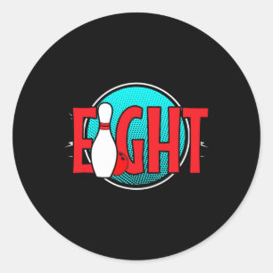 Sticker Rond Huit Bowling Anniversaire 8 ans Garçon Anniversair