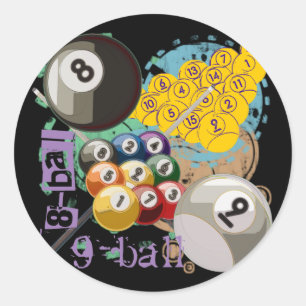 STICKER ROND HUIT ET NEUF MILLIARDS DE BALLES