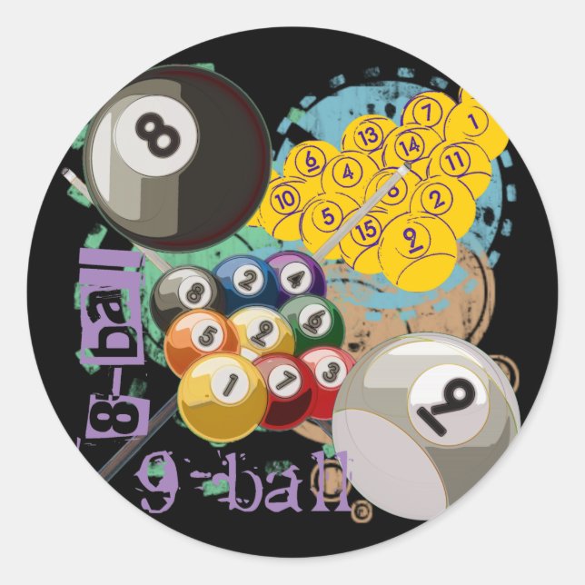 STICKER ROND HUIT ET NEUF MILLIARDS DE BALLES (Devant)