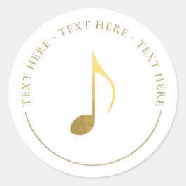 Sticker rond huitième note de musique
