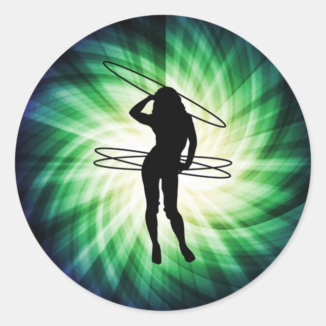 Sticker Rond Hula Hoop Girl ; Cool (Devant)