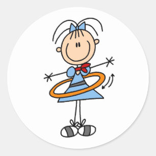 Sticker Rond Hula Hoop Stick Figure T-shirts et cadeaux