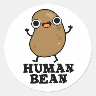 Sticker Rond Humain Bean Drôle Humain Être Nourriture Pun