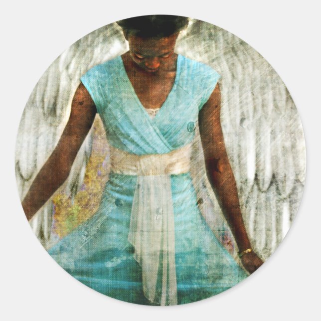 Sticker Rond Humble Ange (Devant)