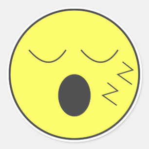 Sticker Rond Humeur de visage fatigué