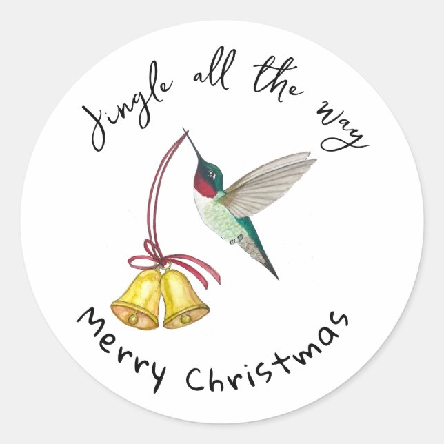 Sticker Rond Hummingbird and Bells (Devant)