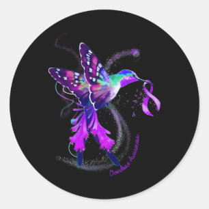 Sticker Rond Hummingbird Tenir la sensibilisation à la surdose 