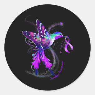 Sticker Rond Hummingbird Tenir la sensibilisation à la surdose 
