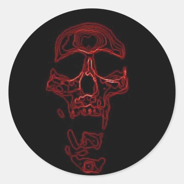 Sticker Rond Humoristique crâne drôle (Devant)
