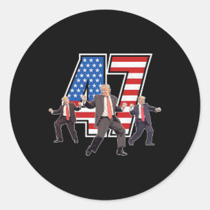 Sticker Rond Humoristique Trump Danseuse De Victoire Trump Dans