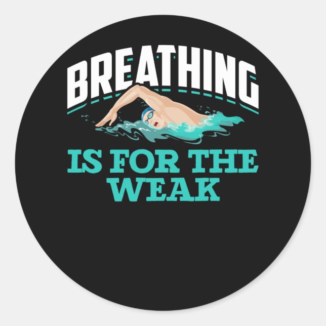Sticker Rond Humour Amusant Nage (Devant)