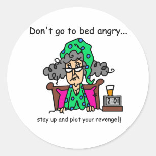 Sticker Rond Humour au coucher