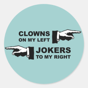 Sticker Rond Humour Clowns & Jokers