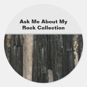 Sticker Rond Humour de collectionneur de roches Pierre cristal 