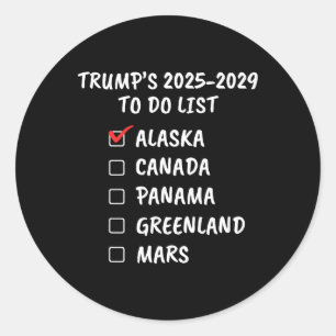Sticker Rond Humour de fiction politique du président Donald Tr