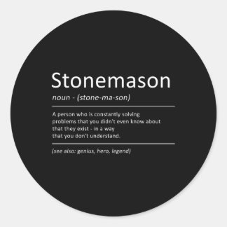 Sticker Rond Humour de la définition de Stonemason