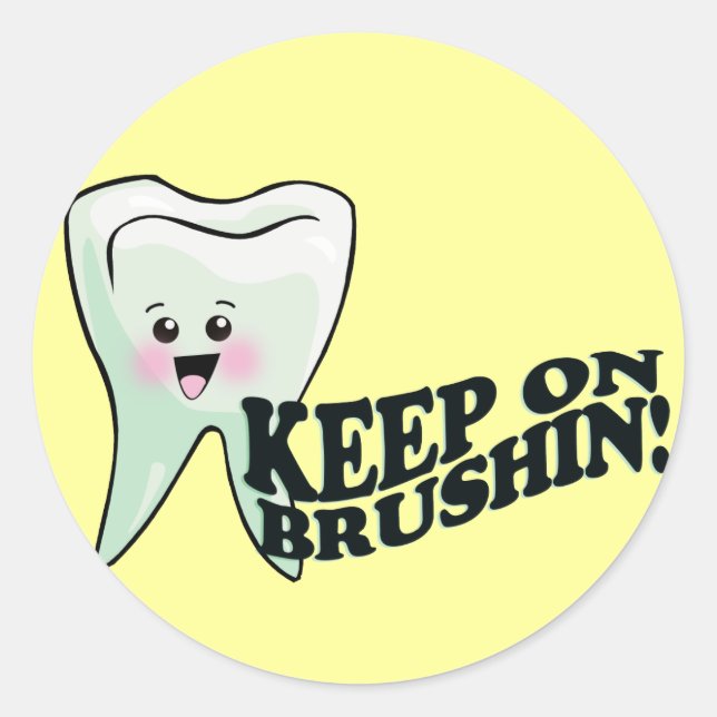 Sticker Rond Humour dentaire hygiéniste (Devant)