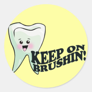 Sticker Rond Humour dentaire hygiéniste
