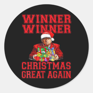 Sticker Rond Humour Drôle Trump gagnant Noël Grand Ag