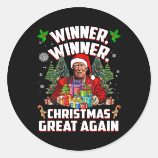 Sticker Rond Humour Drôle Trump gagnant Noël Grand Ag
