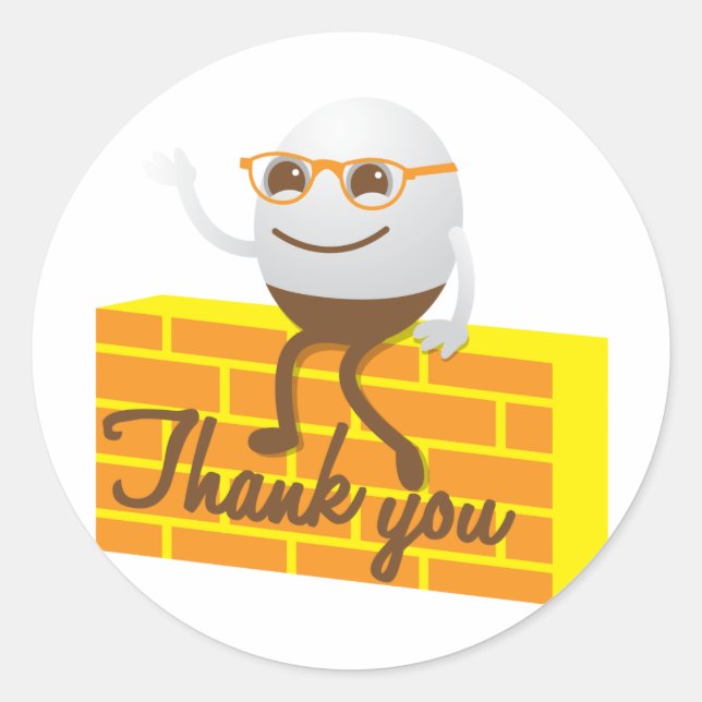 Sticker Rond Humpty Dumpty merci (Devant)