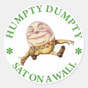 Sticker Rond Humpty Dumpty Sat sur un mur