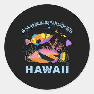 Sticker Rond Humuhumunukunukuapua'A Hawaii State Fish