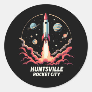 Sticker Rond Huntsville Rocket City Space Adventure