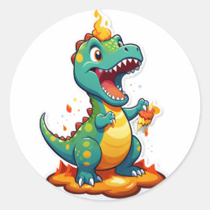 Sticker Rond Hurlement vers un an – Anniversaire Dino Blast !