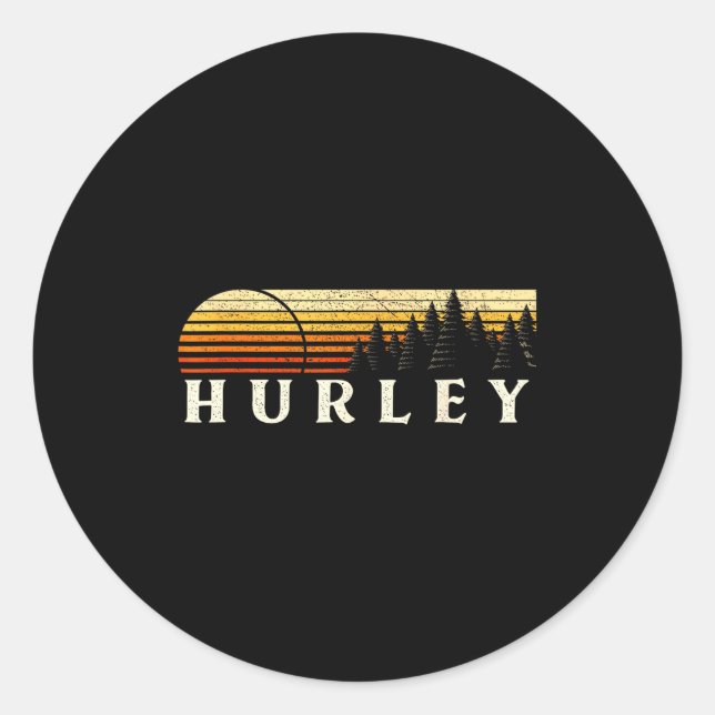 Sticker Rond Hurley, Ky Vintage Sunset Retro  (Devant)