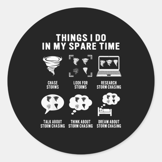 Sticker Rond Hurricane Chasing Chaser Tornado Hunter Meteorolog (Devant)