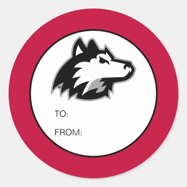 Sticker Rond Huskies du nord de l'Illinois | Anniversaire (Devant)