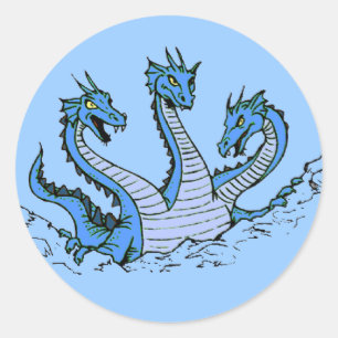 Sticker Rond Hydra Dragon