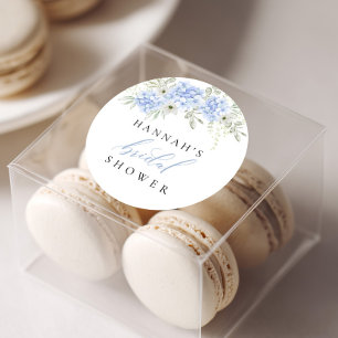 Sticker Rond Hydrangea Fête de Mariage Florale Bleue