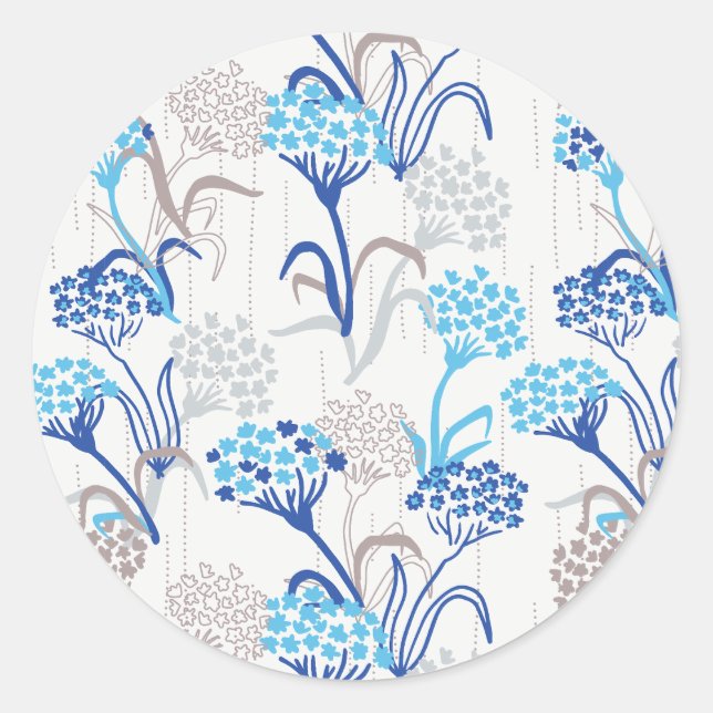 Sticker Rond Hydrangée légère et aérée Motif floral (Devant)
