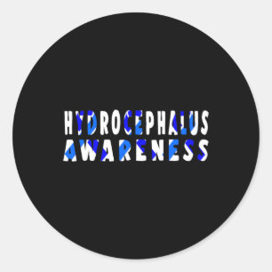Sticker Rond Hydrocéphalie Survivante Recherche Guerrier