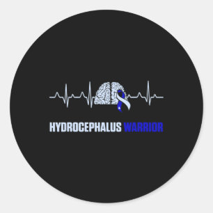 Sticker Rond Hydrocéphalie Survivor Heartbeat Awareness Guerrie
