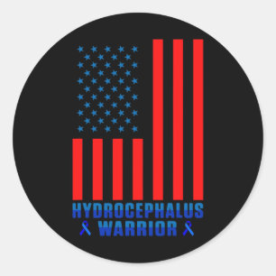Sticker Rond Hydrocéphalie Survivor Ribbon Sensibilisation Guer