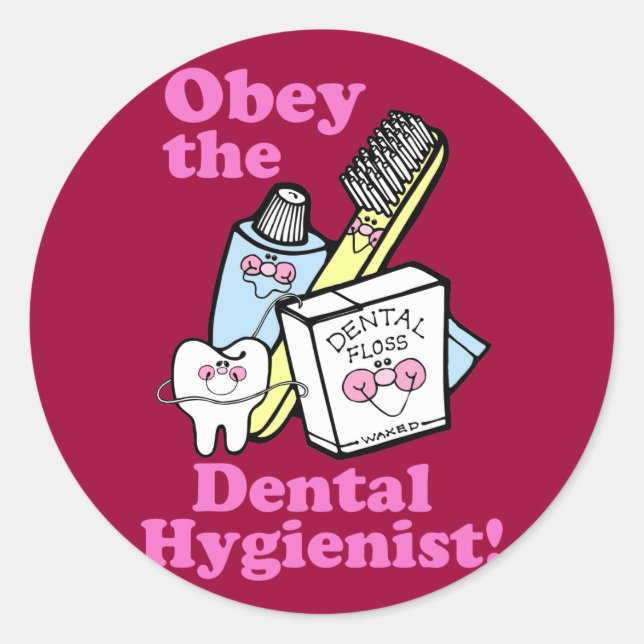 Sticker Rond Hygiéniste dentaire (Devant)