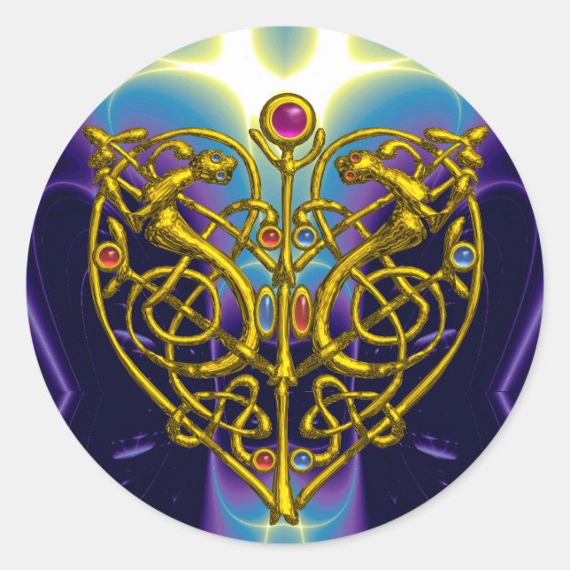 Sticker Rond HYPER VALENTINE rose Fuchsia pourpre (Devant)