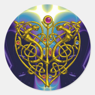 Sticker Rond HYPER VALENTINE rose Fuchsia pourpre