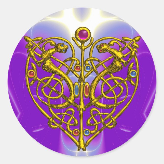 Sticker Rond HYPER VALENTINE rose Fuchsia pourpre (Devant)