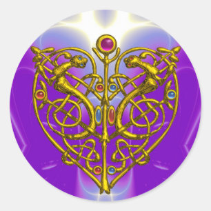 Sticker Rond HYPER VALENTINE rose Fuchsia pourpre