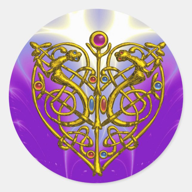 Sticker Rond HYPER VALENTINE rose Fuchsia pourpre (Devant)