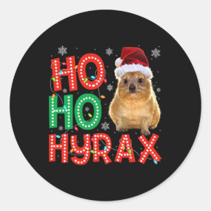 Sticker Rond Hyraxmas Noël drôle Mignonne Noël Pyjama Hyrax